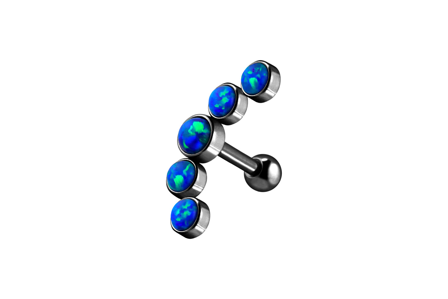 Chirurgenstahl Ohrpiercing 5 SYNTHETISCHE OPALE ++SALE++